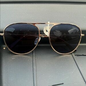 Tom Ford Black Lens Sunglasses with Gold Frame